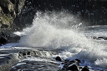Crashing waves at Howick, England